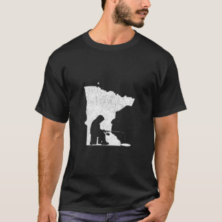 Minnesota Ice Fishing Staat Karte T-Shirt