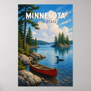 Minnesota Illustration Reise Kunst Vintage Poster