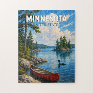 Minnesota Illustration Reise Kunst Vintage Puzzle