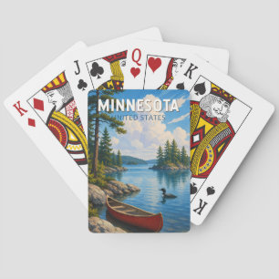 Minnesota Illustration Reise Kunst Vintage Spielkarten