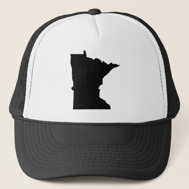 Minnesota in Schwarz und Weiß Truckerkappe (Vorderseite)