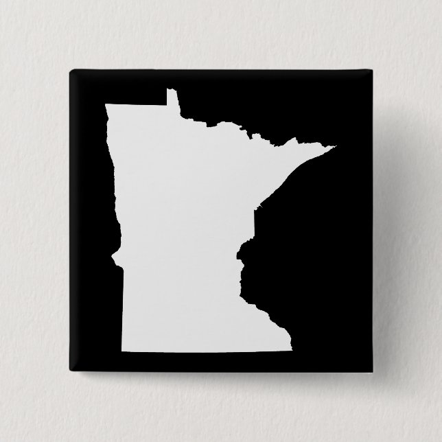 Minnesota in Weiß und Schwarz Button (Vorderseite)