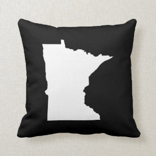 Minnesota in Weiß und Schwarz Kissen