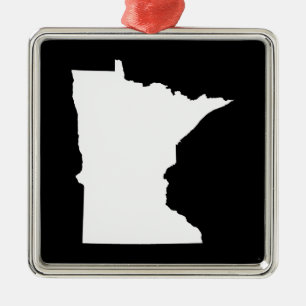 Minnesota in Weiß und Schwarz Ornament Aus Metall