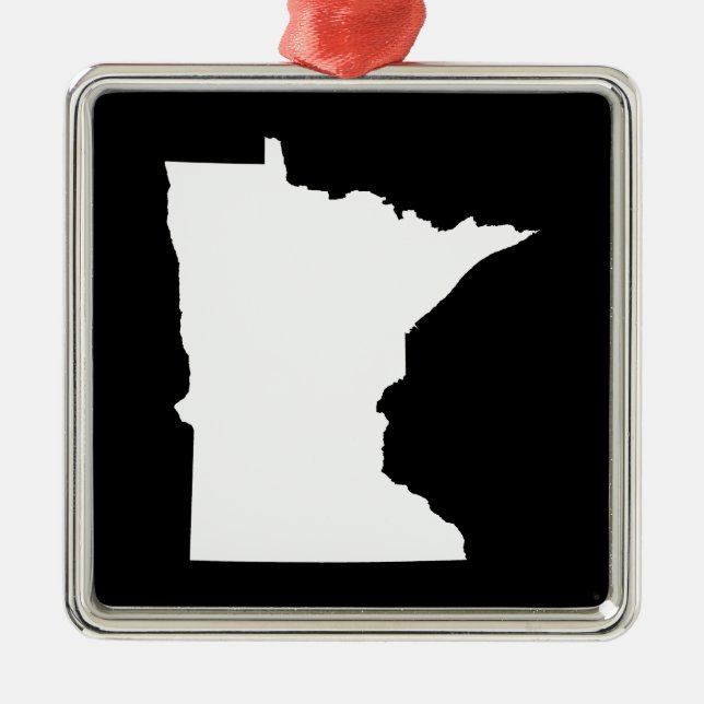 Minnesota in Weiß und Schwarz Ornament Aus Metall (Vorne)