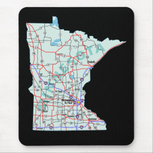 Minnesota Interstate Map Mousepad