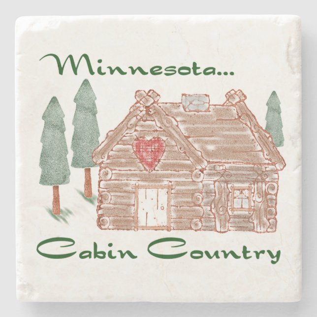 Minnesota-Kabinen-Land Steinuntersetzer (Vorderseite)