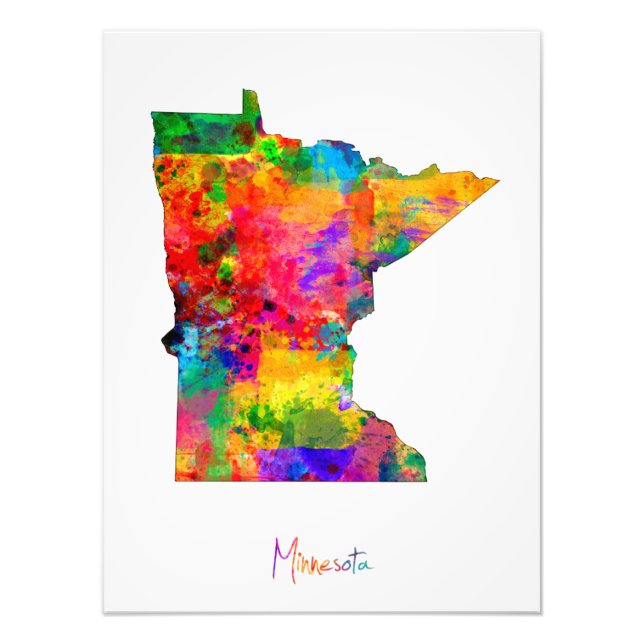Minnesota Karte Fotodruck (Vorne)