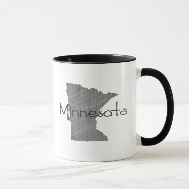 Minnesota-Karte in Form eines vintage grauen Tafel Tasse (Rechts)