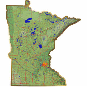 Minnesota Karte Magnet Ausschnitt
