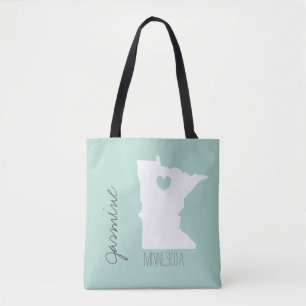 Minnesota-Karte mit einem personalisierten Herznam