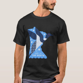 Minnesota-Karte mit einem starken Vogelgeflecht im T-Shirt