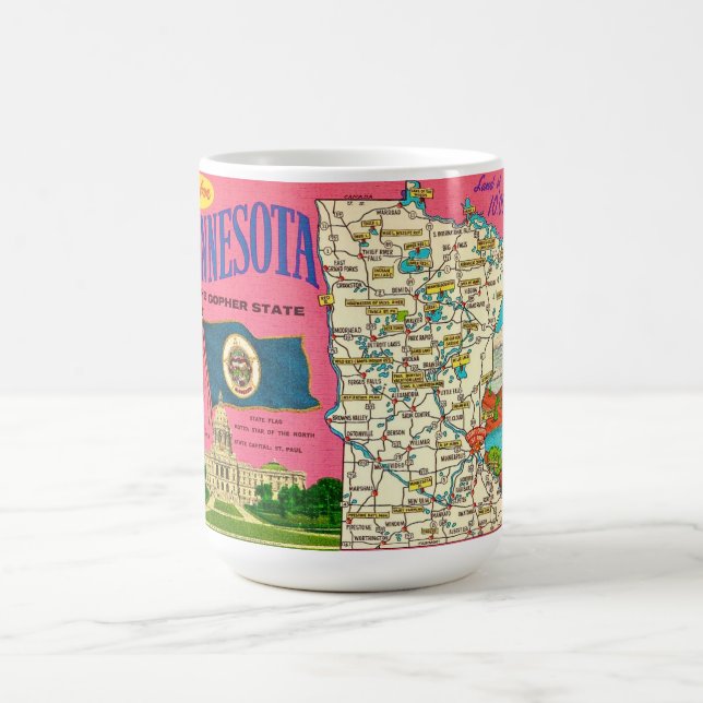 Minnesota-Karte Postkarten Tasse (Mittel)