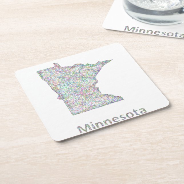 Minnesota-Karte Rechteckiger Pappuntersetzer (angewinkelt)