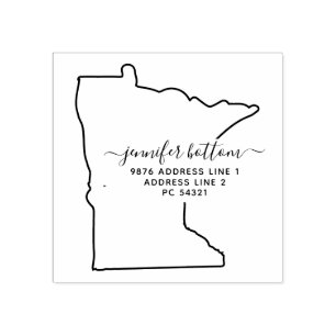 Minnesota-Karte Rücksendeadresse Gummistempel
