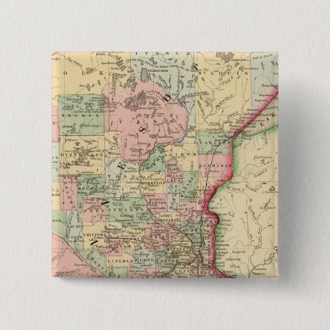 Minnesota Karte von Mitchell Button (Vorderseite)