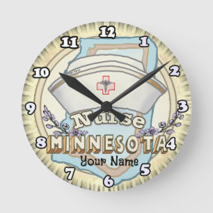 Minnesota Krankenschwester Runde Wanduhr