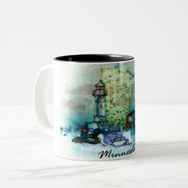 Minnesota-Kunstdesign Zweifarbige Tasse (Vorderseite Links)