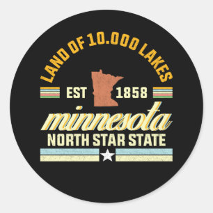 Minnesota Land der 10.000 Seen Runder Aufkleber