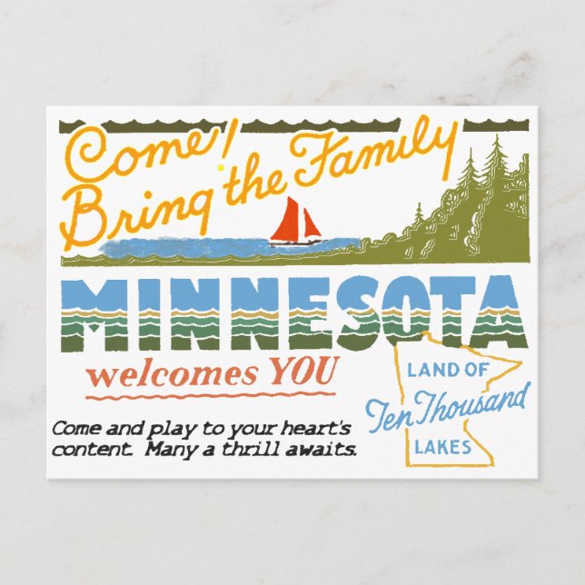 Minnesota - Land der Zehntausend Seen Postkarte (Vorderseite)