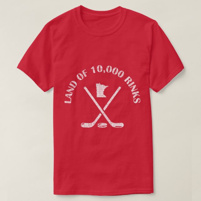 Minnesota Land von 1000 Rinks Eishockey Staat Sou T-Shirt (Design vorne)