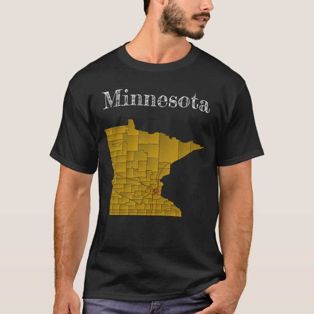 Minnesota Landkreise & Interstates T-Shirt (Vorderseite)