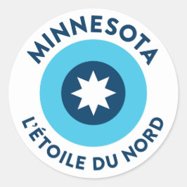 Minnesota - L'Étoile Du Nord Runder Aufkleber