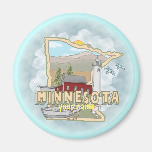 Minnesota Leuchtturm-Magnet Magnet (Vorne)