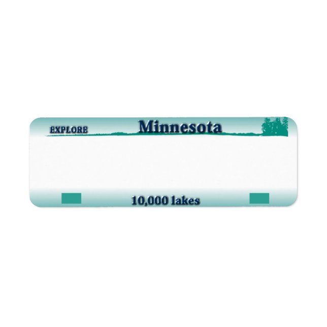 Minnesota License Plakatadresse Etikett (Vorne)