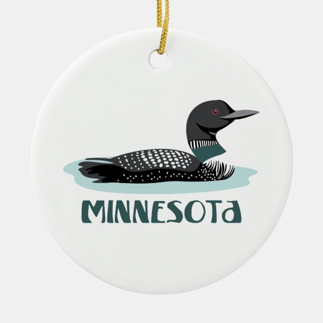 Minnesota Loon Keramik Ornament (Vorne)