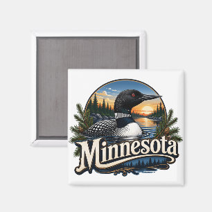 Minnesota Loon Lake Sonnenuntergang Magnet