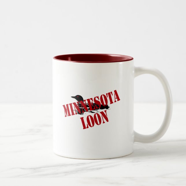 Minnesota Loon Zweifarbige Tasse (Rechts)