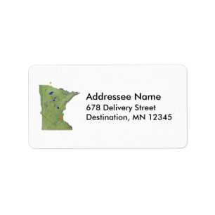 Minnesota Map Address Label Adressaufkleber