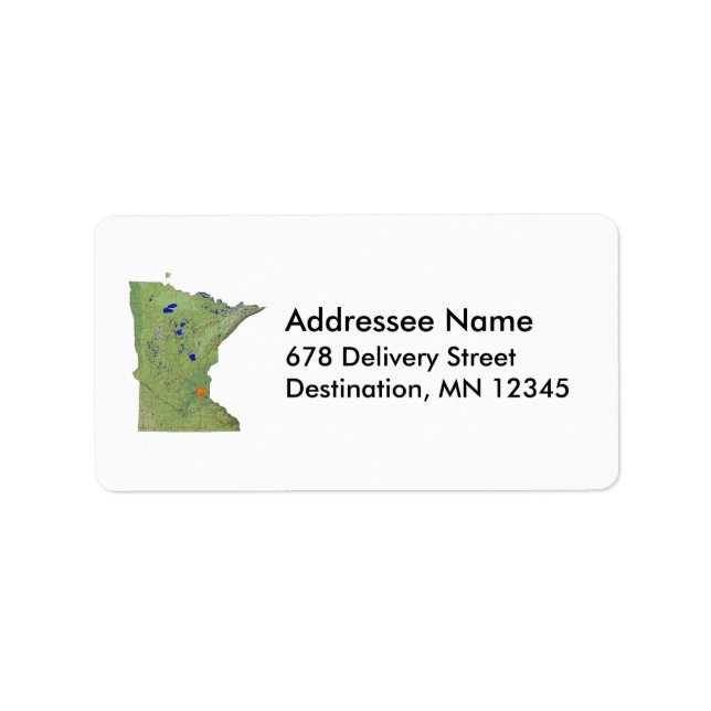 Minnesota Map Address Label Adressaufkleber (Vorne)