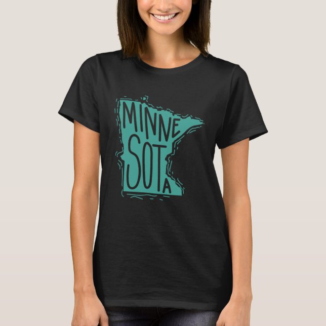 Minnesota Map Outline USA America T-Shirt (Vorderseite)