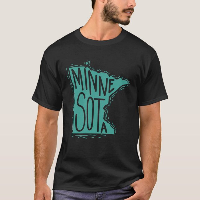 Minnesota Map Outline USA America T-Shirt (Vorderseite)