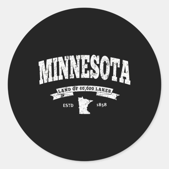 Minnesota Minnesota Runder Aufkleber (Vorderseite)
