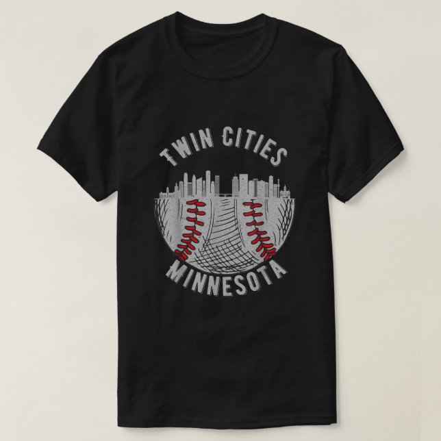 Minnesota MN Baseball Skyline St. coole Städte T-Shirt (Design vorne)