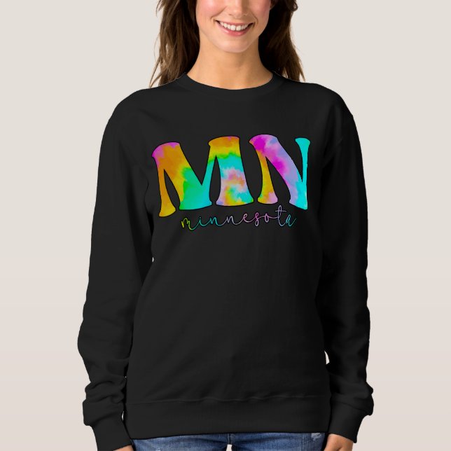 Minnesota Mn Gefärbte Krawatte Sweatshirt (Vorderseite)