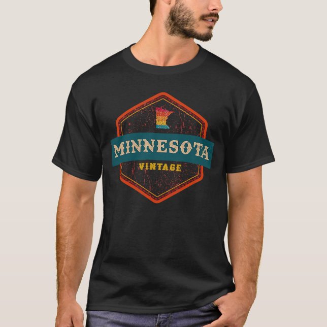 Minnesota MN Graphic Souvenir Love Distressed Stat T-Shirt (Vorderseite)