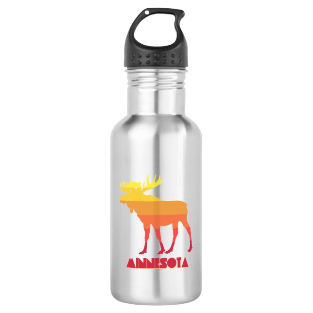 Minnesota Moose Edelstahlflasche (Vorderseite)