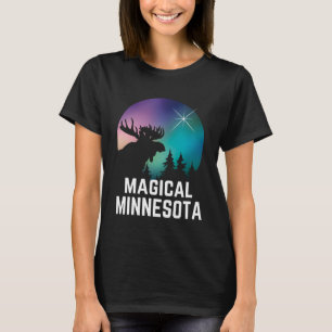 Minnesota Moose Northern Aurora Borealis Lights Mi T-Shirt