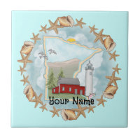 Minnesota Muscheln Leuchtturm Tile