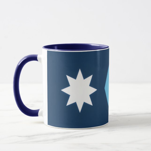 Minnesota Neue Staatsflagge Nordstern MN Tasse (Links)
