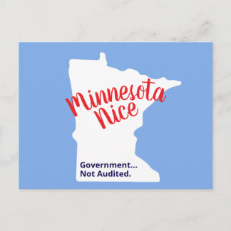 Minnesota Nice, Government Not Audited – Funny MN Postkarte