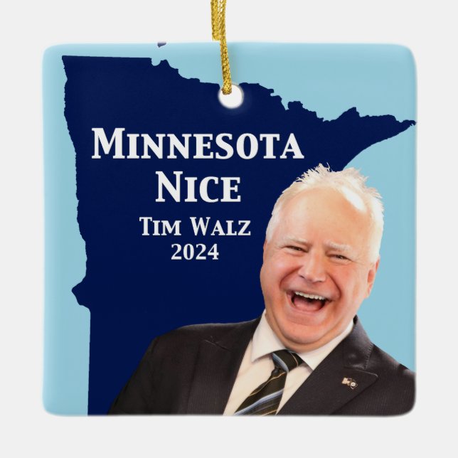 Minnesota Nice Tim Walz Keramikornament (Vorderseite)