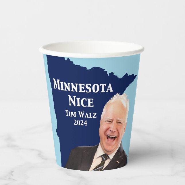 Minnesota Nice Tim Walz Pappbecher (Vorderseite)