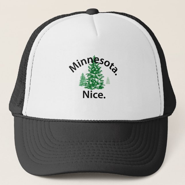 Minnesota Nice. Zeit! (schwarzer Text) Truckerkappe (Vorderseite)