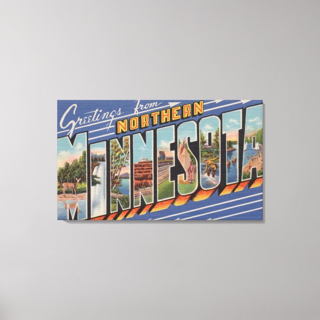 Minnesota (Nord) - Großbuchstaben Leinwanddruck (Vorderseite)