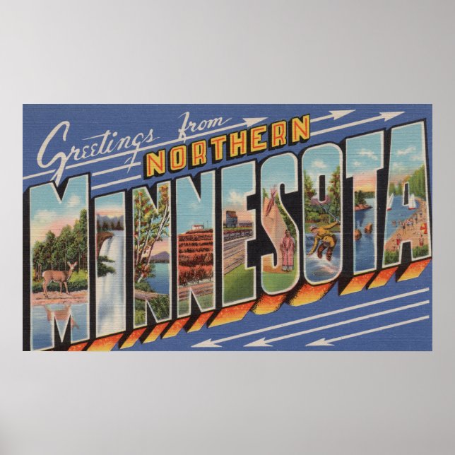 Minnesota (Nord) - Großbuchstaben Poster (Vorne)